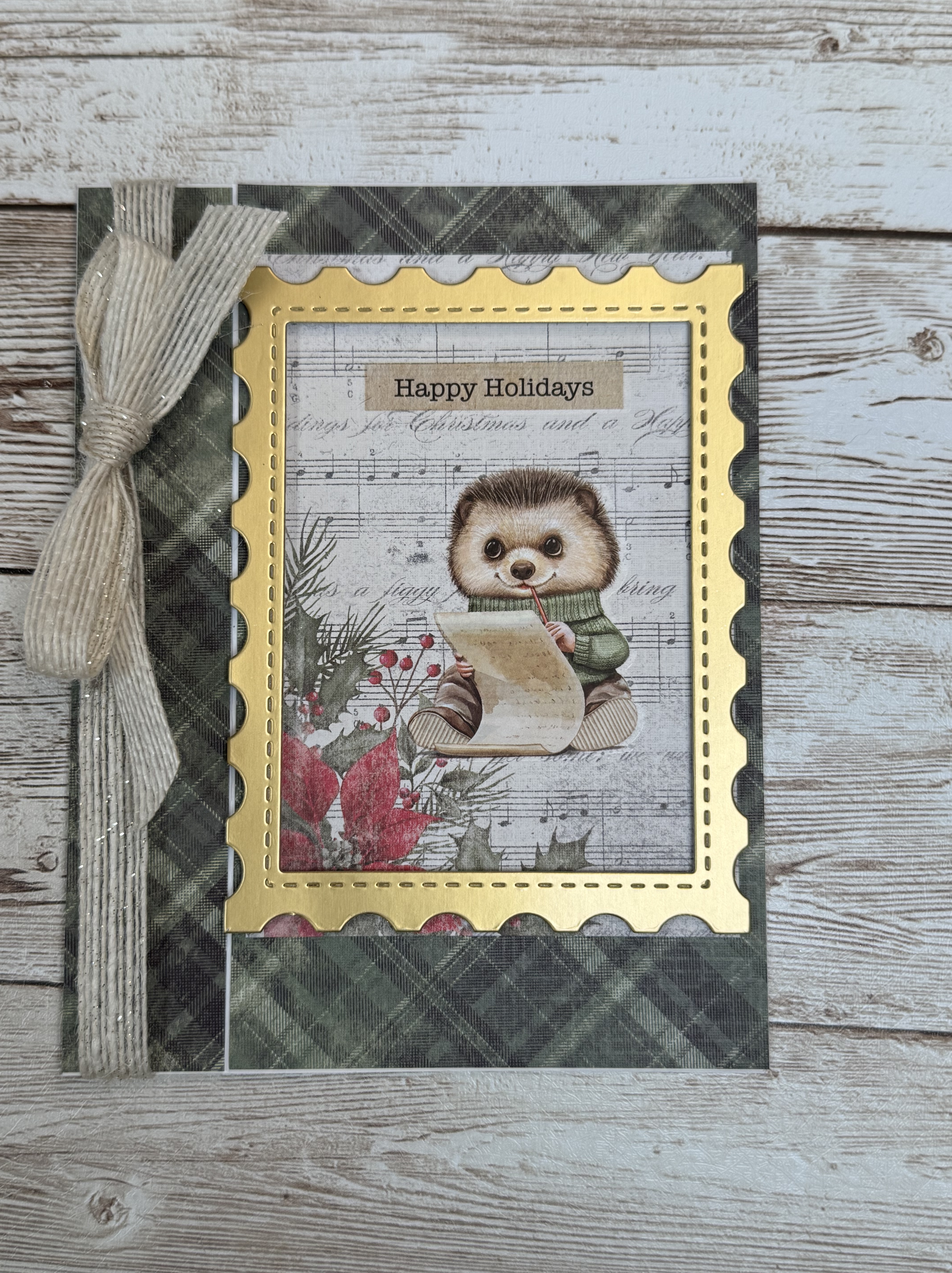 Holiday Hedgehog Book-Fold Card | Craft Roulette Episode 293